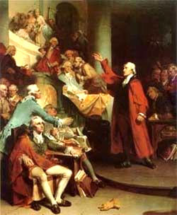 Photo: Patrick Henry denouncing the Stamp Act in 1765